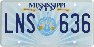 MS license plate LNS636
