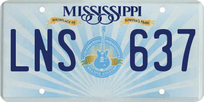 MS license plate LNS637