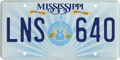 MS license plate LNS640