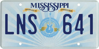 MS license plate LNS641