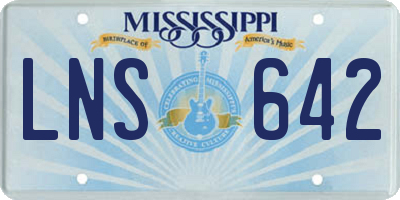 MS license plate LNS642