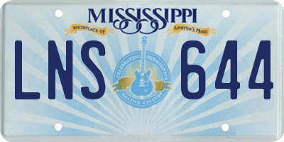 MS license plate LNS644