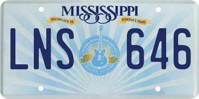 MS license plate LNS646