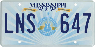 MS license plate LNS647