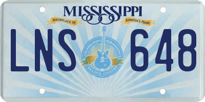 MS license plate LNS648