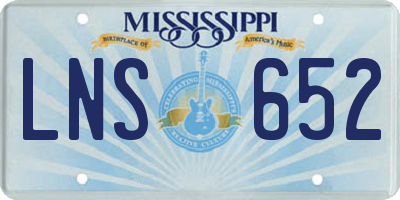 MS license plate LNS652
