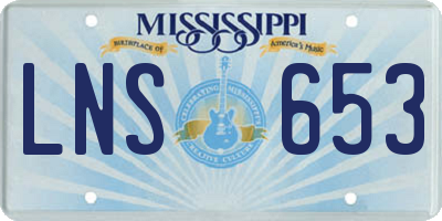 MS license plate LNS653