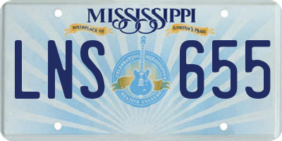 MS license plate LNS655