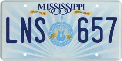 MS license plate LNS657