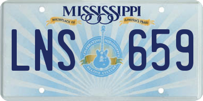 MS license plate LNS659