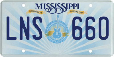 MS license plate LNS660