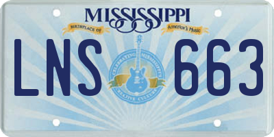 MS license plate LNS663