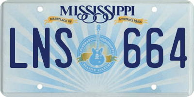 MS license plate LNS664