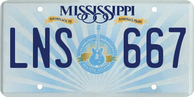 MS license plate LNS667