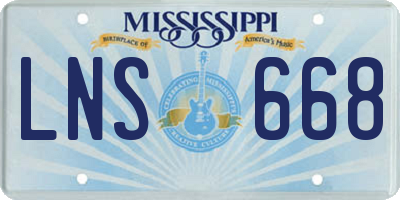 MS license plate LNS668