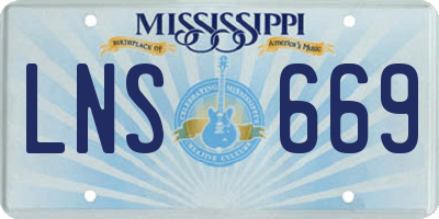 MS license plate LNS669