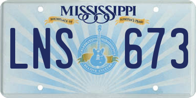MS license plate LNS673