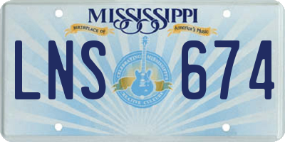 MS license plate LNS674