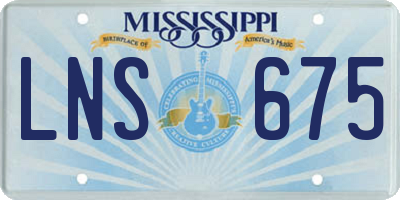 MS license plate LNS675