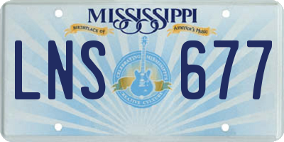 MS license plate LNS677