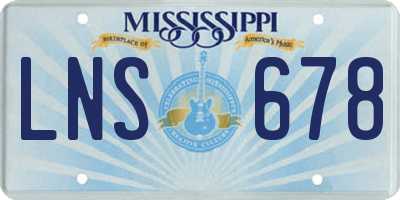 MS license plate LNS678