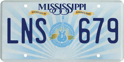 MS license plate LNS679
