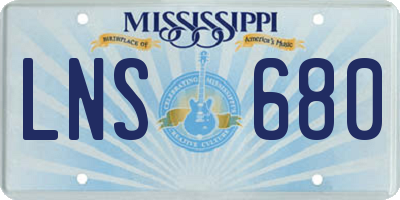 MS license plate LNS680