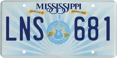 MS license plate LNS681