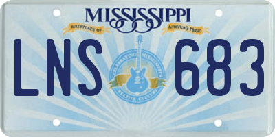 MS license plate LNS683