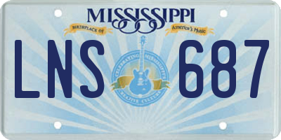 MS license plate LNS687