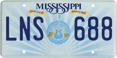 MS license plate LNS688