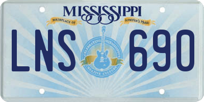 MS license plate LNS690