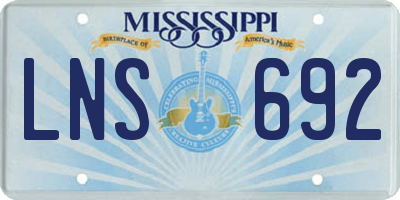 MS license plate LNS692
