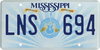 MS license plate LNS694
