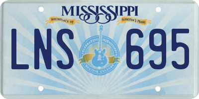 MS license plate LNS695