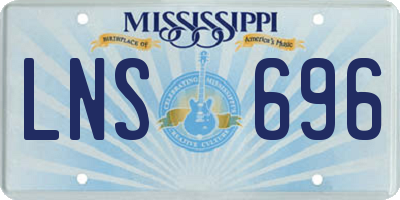 MS license plate LNS696