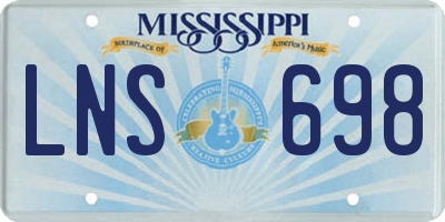 MS license plate LNS698