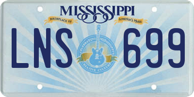 MS license plate LNS699