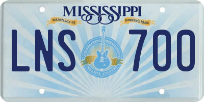 MS license plate LNS700