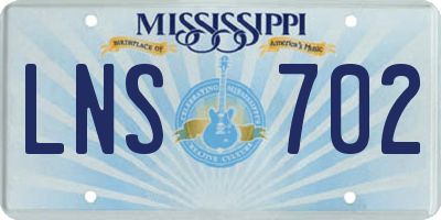 MS license plate LNS702