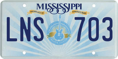 MS license plate LNS703