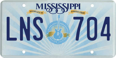 MS license plate LNS704