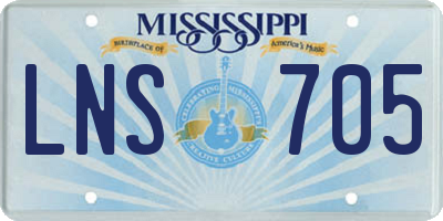 MS license plate LNS705