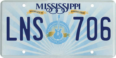 MS license plate LNS706