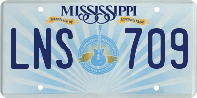 MS license plate LNS709