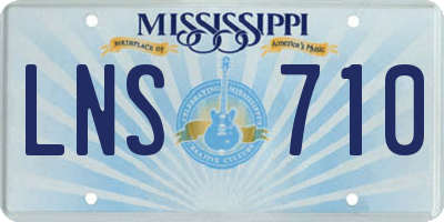 MS license plate LNS710