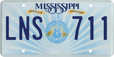 MS license plate LNS711