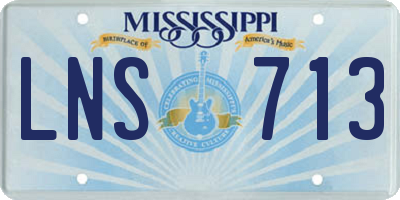 MS license plate LNS713