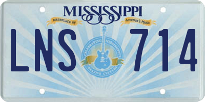 MS license plate LNS714