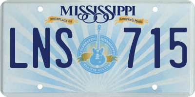 MS license plate LNS715